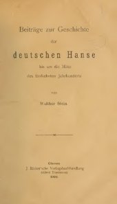 book Beiträge zur Geschichte der Hanse bis um die Mitte des 15. Jahrhunderts