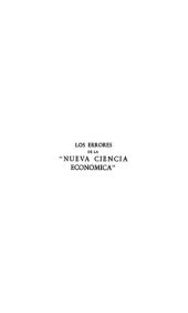 book Los Errores De La Nueva Ciencia Economica