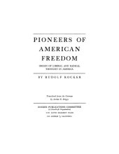 book Pioneers of American Freedom: Origin of Liberal and Radical Thought in America