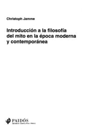 book Introducción a la filosofía del mito en la época moderna y contemporánea