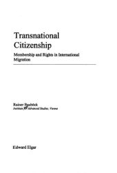 book Transnational citizenship : membership and rights in international migration