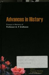 book Advances in history : essays in memory of Professor M.P. Sridharan