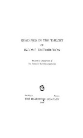 book Readings in the Theory of Income Distribution