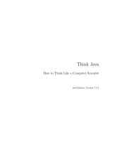 book Think Java: How to Think Like a Computer Scientist