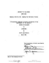 book Keeping a hold on life : reading Toni Morrison's fiction