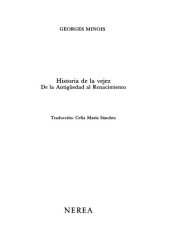 book Historia de la vejez: de la antiguedad al renacimiento