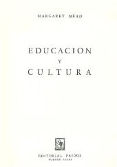 book Educacion Y Cultura