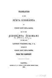 book Translation of the Surya Siddhanta and of Siddhanta Siromani(of Bhaskara) from Sanskrit