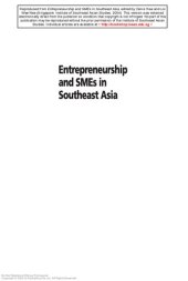 book Entrepreneurship and SMEs in Southeast Asia