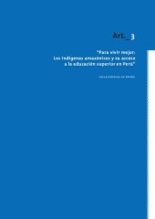 book Para vivir mejor: Los indígenas amazónicos y su acceso a la educación superior en Perú