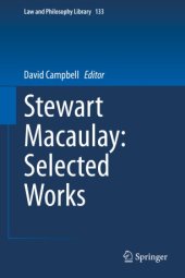 book Stewart Macaulay: Selected Works