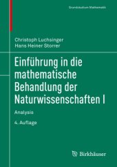 book Einführung in die mathematische Behandlung der Naturwissenschaften I: Analysis