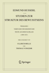 book Studien zur Struktur des Bewusstseins: Teilband I Verstand und Gegenstand Texte aus dem Nachlass (1909-1927)