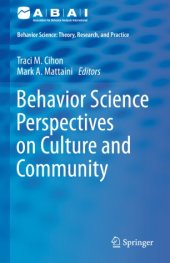 book Behavior Science Perspectives on Culture and Community