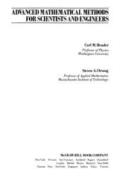 book Advanced mathematical methods for scientists and engineers