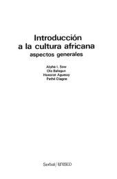 book Introducció a la cultura africana: aspectos generales; Introduction to African culture; Vol.:1; 1979