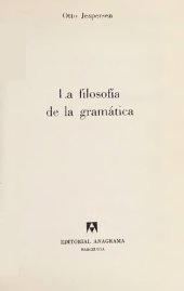 book La filosofía de la gramática