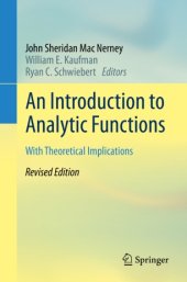 book An Introduction to Analytic Functions : With Theoretical Implications