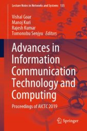 book Advances in Information Communication Technology and Computing: Proceedings of AICTC 2019