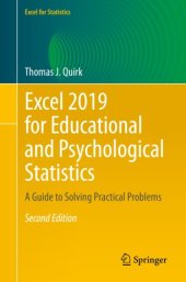 book Excel 2019 for Educational and Psychological Statistics: A Guide to Solving Practical Problems