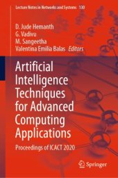 book Artificial Intelligence Techniques for Advanced Computing Applications: Proceedings of ICACT 2020