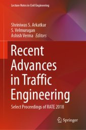 book Recent Advances in Traffic Engineering: Select Proceedings of RATE 2018