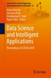 book Data Science and Intelligent Applications: Proceedings of ICDSIA 2020