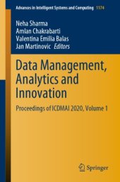 book Data Management, Analytics and Innovation: Proceedings of ICDMAI 2020, Volume 1