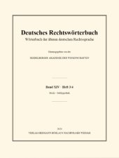 book Deutsches Rechtswörterbuch: Wörterbuch der älteren deutschen Rechtssprache. Band XIV, Heft 3/4 - Stock – Subhypothek