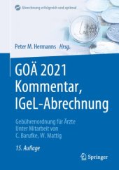 book GOÄ 2021 Kommentar, IGeL-Abrechnung: Gebührenordnung für Ärzte