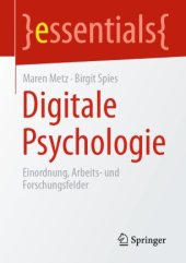 book Digitale Psychologie: Einordnung, Arbeits- und Forschungsfelder