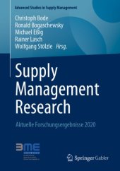 book Supply Management Research: Aktuelle Forschungsergebnisse 2020