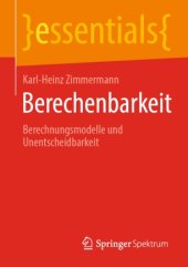 book Berechenbarkeit: Berechnungsmodelle und Unentscheidbarkeit