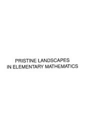 book Pristine landscapes in elementary mathematics