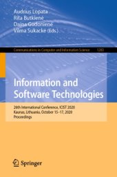 book Information and Software Technologies: 26th International Conference, ICIST 2020, Kaunas, Lithuania, October 15–17, 2020, Proceedings