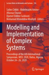 book Modelling and Implementation of Complex Systems: Proceedings of the 6th International Symposium, MISC 2020, Batna, Algeria, October 24‐26, 2020