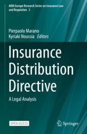 book Insurance Distribution Directive: A Legal Analysis