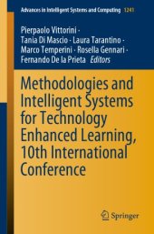 book Methodologies and Intelligent Systems for Technology Enhanced Learning, 10th International Conference