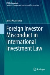 book Foreign Investor Misconduct in International Investment Law