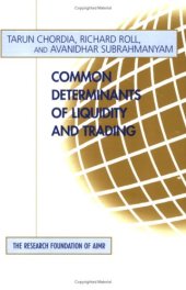 book Common determinants of liquidity and trading