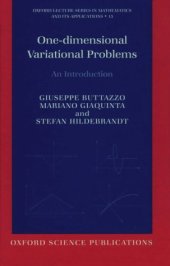 book One-dimensional variational problems: An introduction