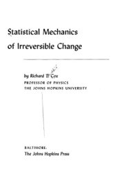 book Statistical mechanics of irreversible change