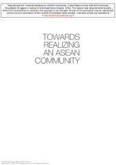 book Towards realizing an ASEAN community : a brief report on the ASEAN Community Roundtable