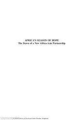 book Africa's Season of Hope : the Dawn of a New Africa-Asia Partnership.