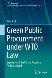 book Green Public Procurement under WTO Law: Experience of the EU and Prospects for Switzerland