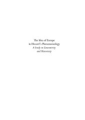 book Husserl and the Idea of Europe