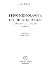 book Fenomenologia Del Mundo Social