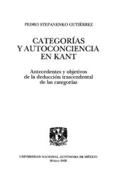 book Categorias Y Autoconciencia En Kant