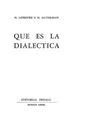 book Que Es La Dialectica