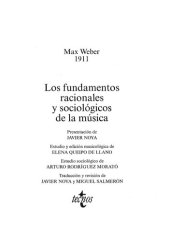 book Los fundamentos racionales y sociológicos de la música (1911)